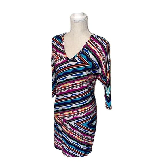 Trina Turk Dominica 2 Multicolored Striped 3/4 Length Sleeve Mini Dress Size XS - Picture 7 of 16